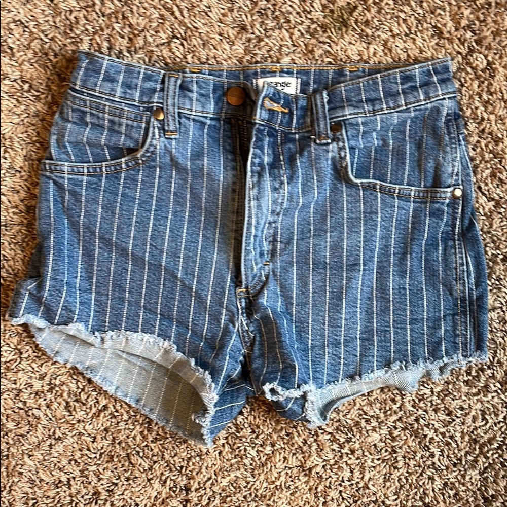 Wrangler Blue Striped Jean Shorts
